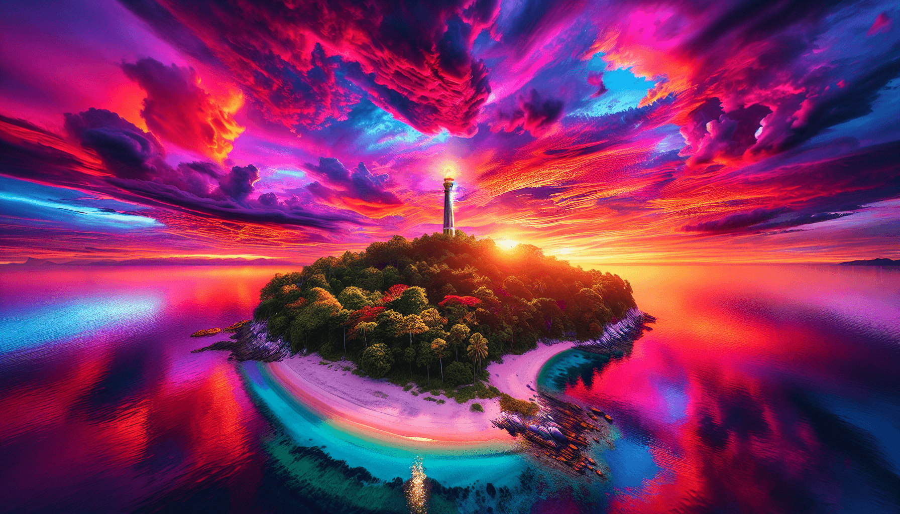 Sunset over Cluck Island